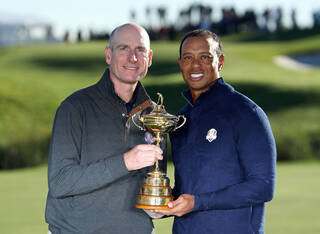Jim Furyk and Tiger Woods at Ryder Cup