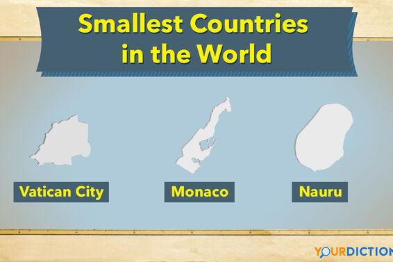 outlines of countries Vatican City, Monaco, and Nauru as smallest countries