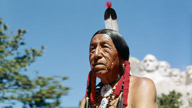Sioux indian Lakota tribe in the Black Hills Mount Rushmore