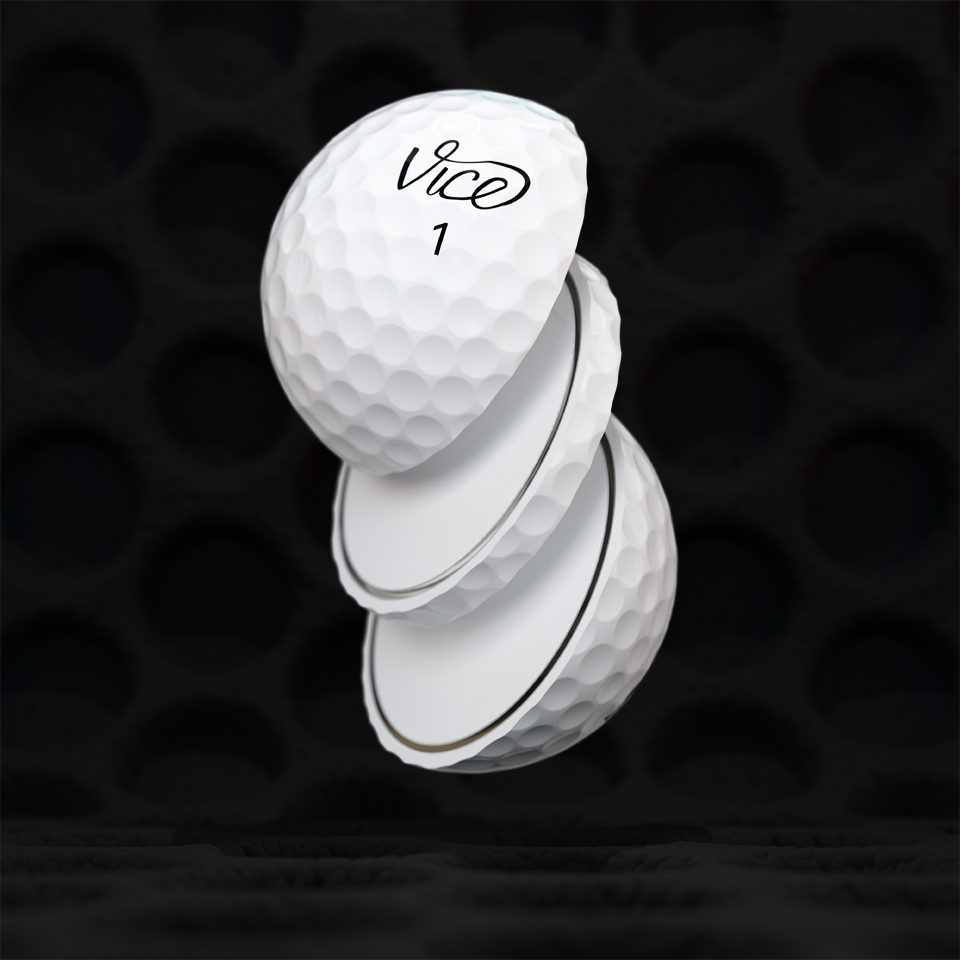 Sliced VICE Pro golf ball