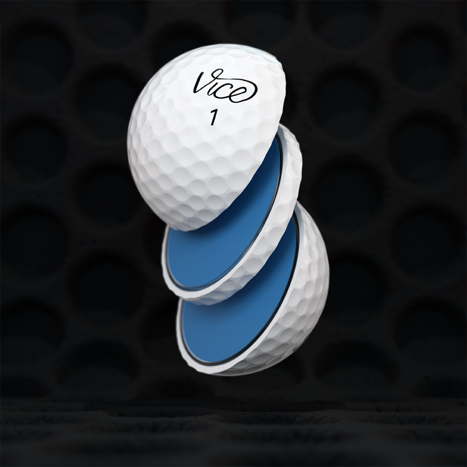 Sliced VICE Tour golf ball