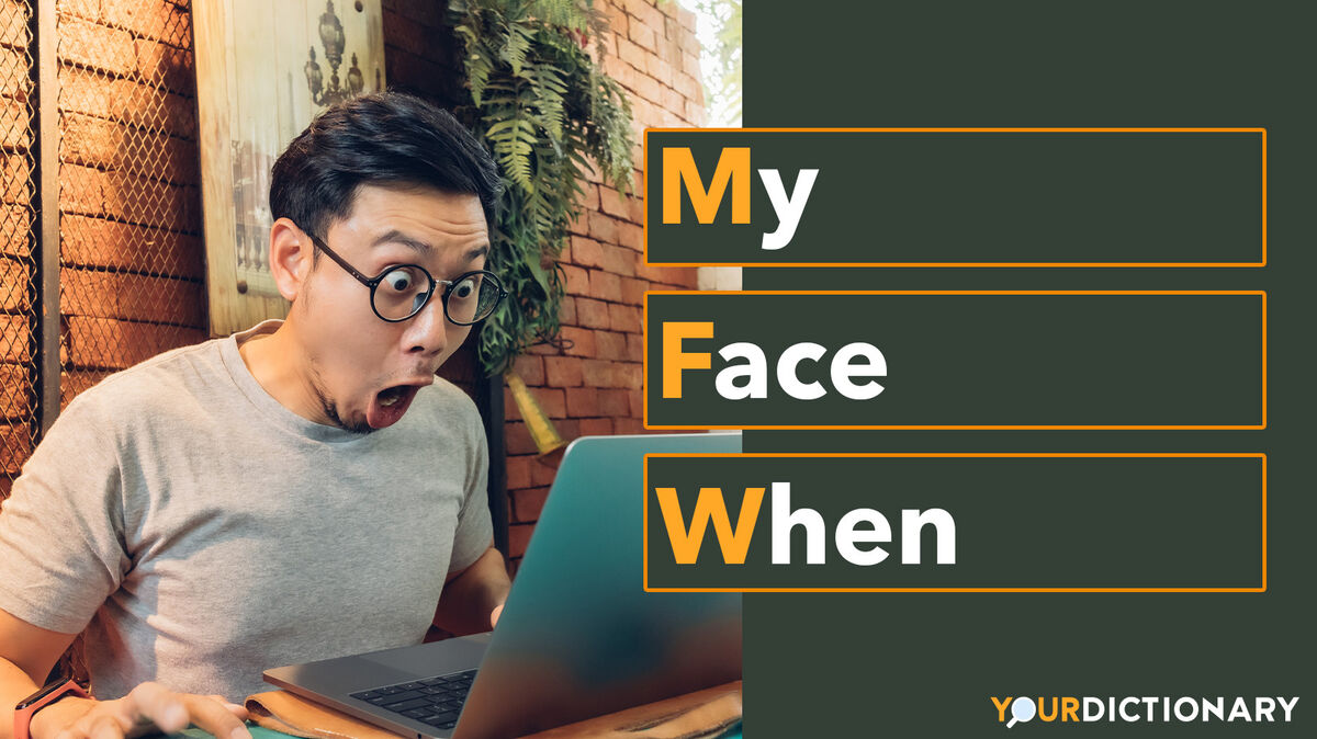 Shocked Face Man Using Laptop MFW Abbreviation Explained