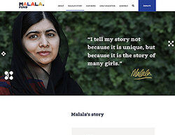 Screenshot of Malala About Me Page