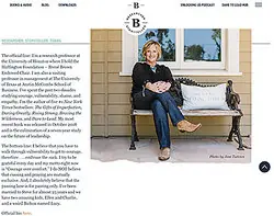 Screenshot of Brene Brown About Me Page