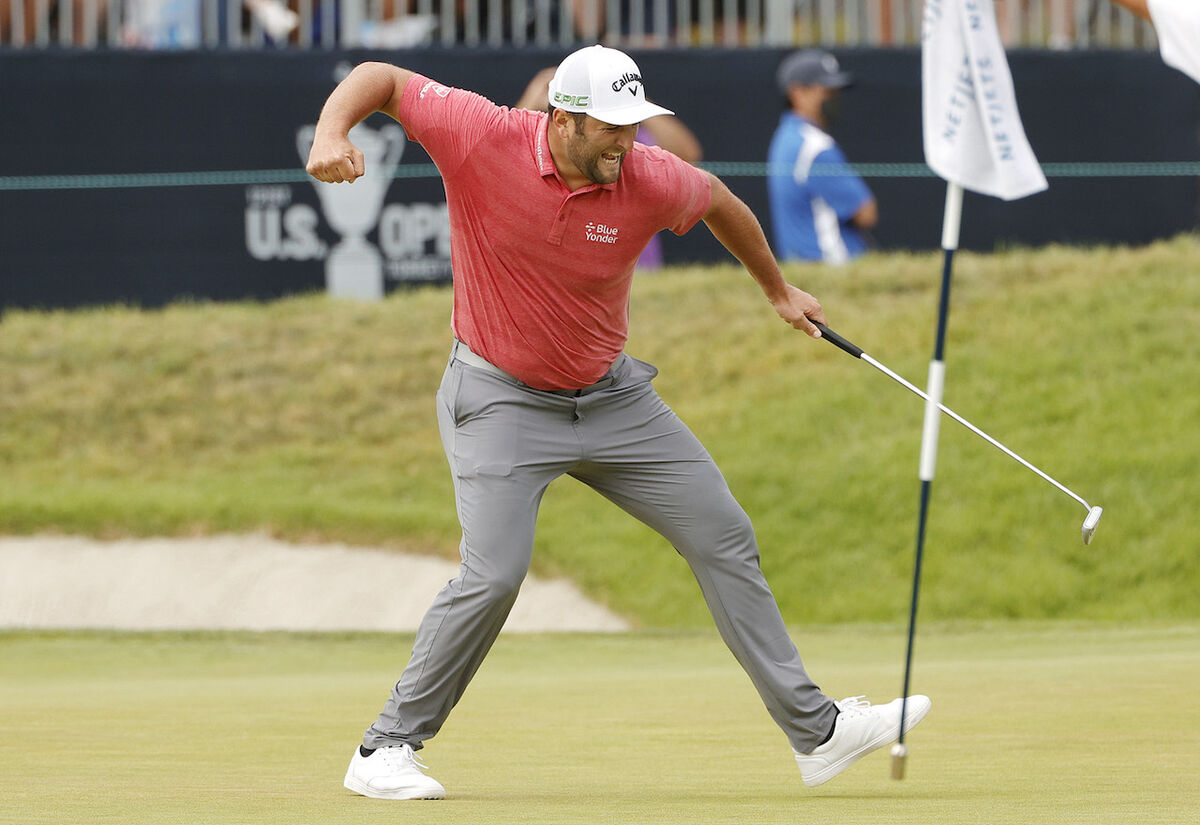 Jon Rahm celebrating at U.S. Open