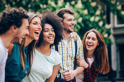 Group of friends laughing