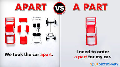 apart vs a part example with car parts