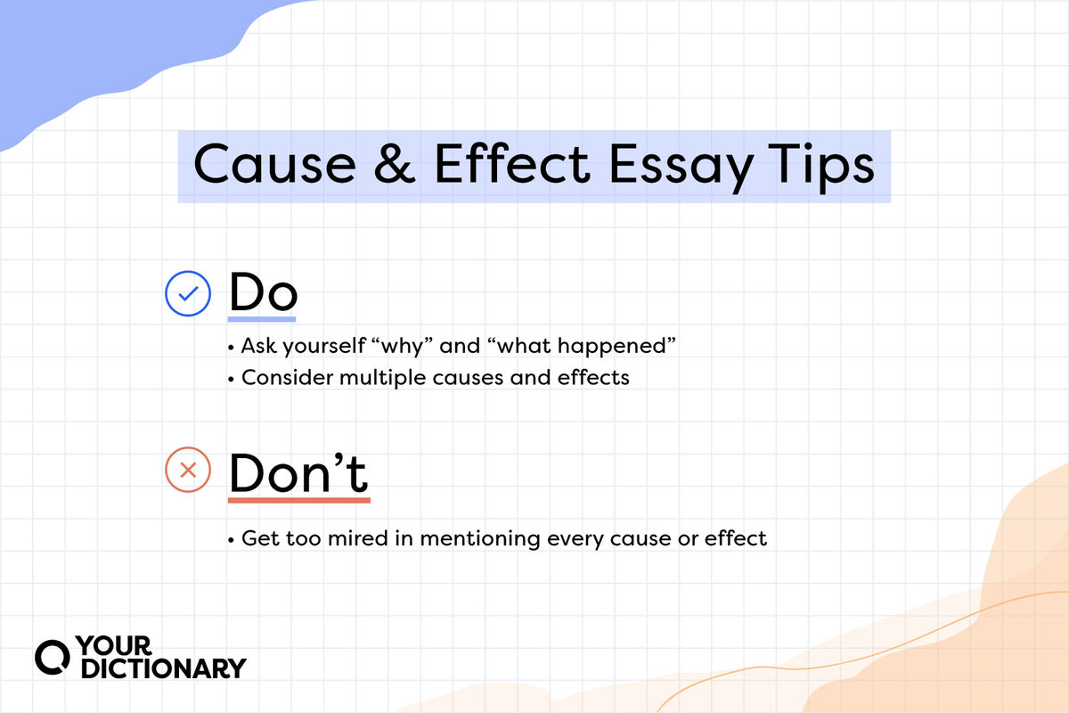 two tips for what to do with a cause and effect essay with one tip not to do, all from the article