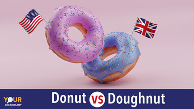 Donut - American flag vs Doughnut - British flag