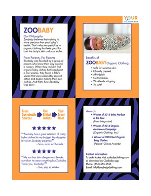 baby clothing store one-pager example