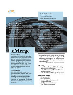 company one-pager example