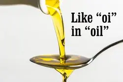 Olive oil poured on a spoon