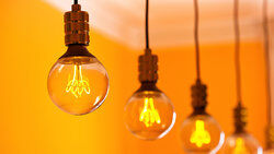 row of electrical light bulbs