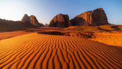 sand and rock in desert biome