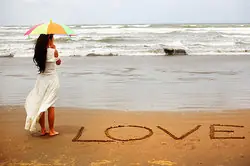 woman standing on beach