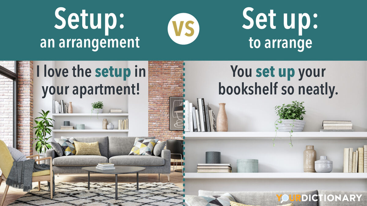 Setup - Modern living room interior vs Set Up - Bookshelf