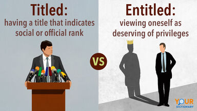 Titled - Politician speaking vs Entitled - Businessman Looking at His Shadow Wearing Crown