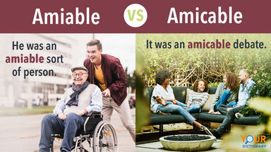 Amiable - Young Man Pushing Senior Man in Wheelchair vs Amicable -  Family Hanging Out in Backyard