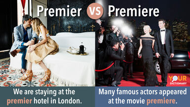 Premier - Couple Sitting on bed in Boutique Hotel vs Premiere - Celebrities on red carpet
