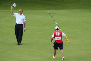 Ernie Els celebrates 2012 Open Championship