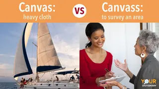 Canvas - sailboat sails vs Canvass - Woman filling survey