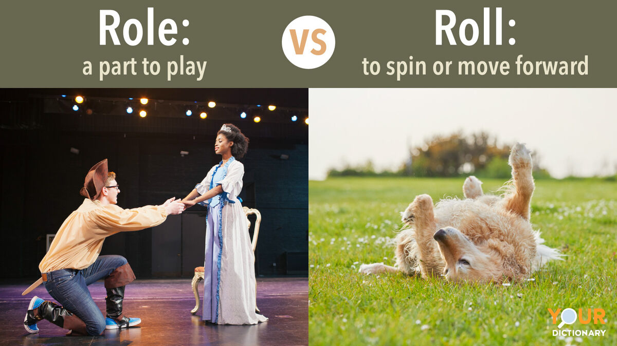 Role - Performing on stage vs Roll - Golden Retriever rolling on grass