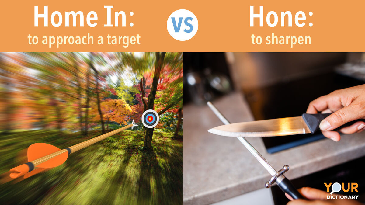 Home In - Arrow Moving to Target vs Hone - Knife being sharpened