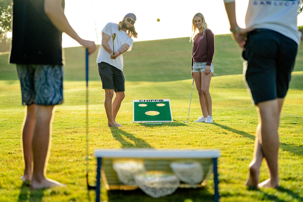 golfers playing Chippo outside