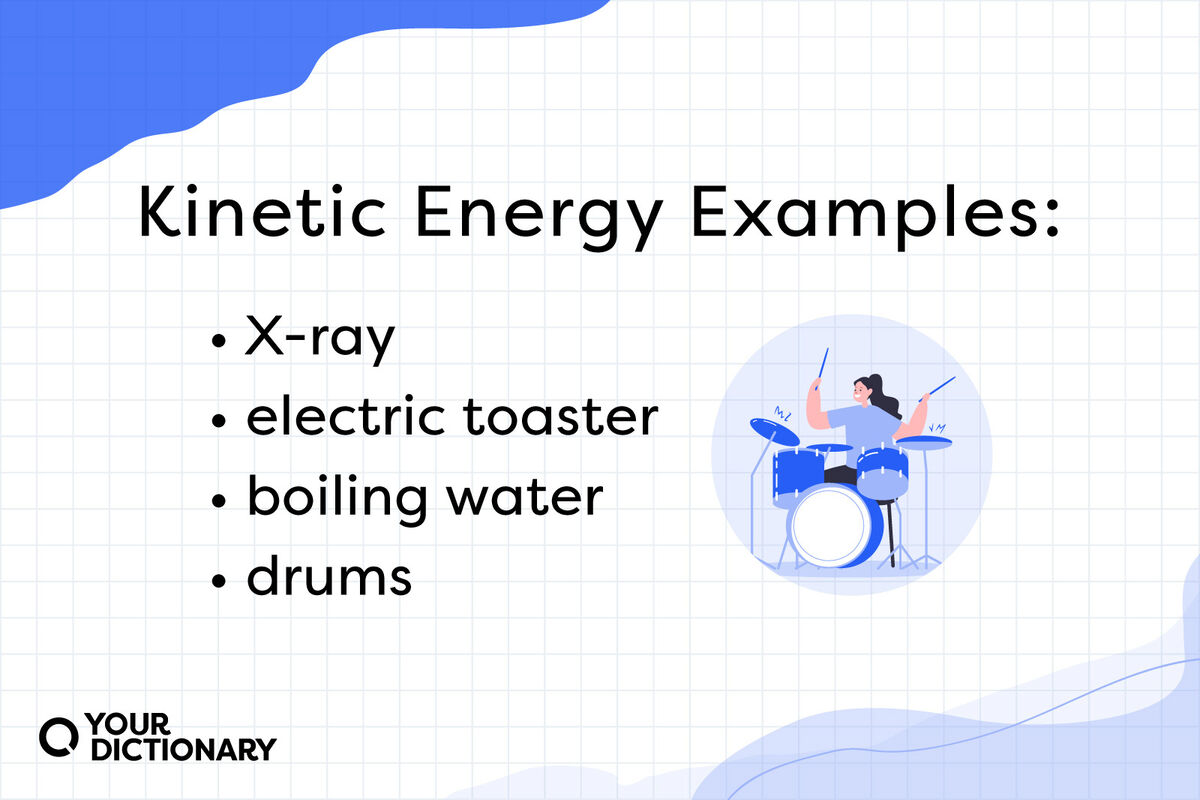 list of four examples of kinetic energy from the article