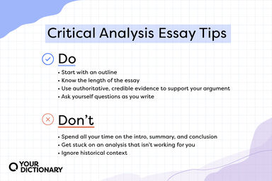 critical analysis essay tips from the article on 4 things you should do and 3 things you shouldn't