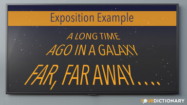 Screen with Star Wars quote as Exposition Examples