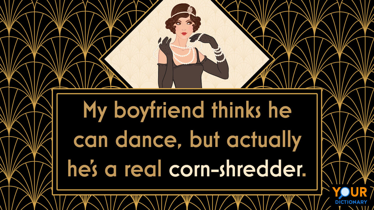Art Deco Golden Woman as 1920s slang examples