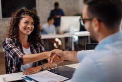 Handshake after successful job interview