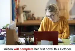 Female student writing at home