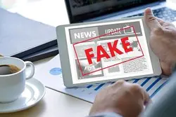 Fake news on a digital tablet