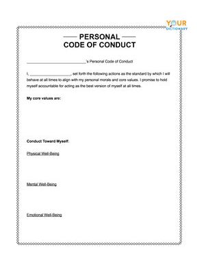 personal code of conduct template