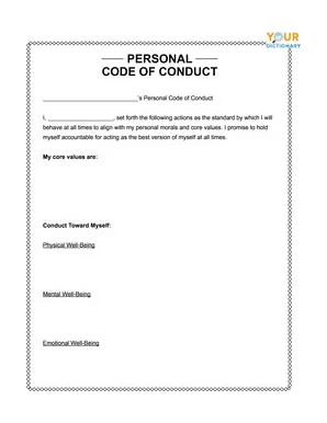 personal code of conduct template