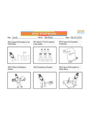 storyboard example using Abraham Lincoln example from the article