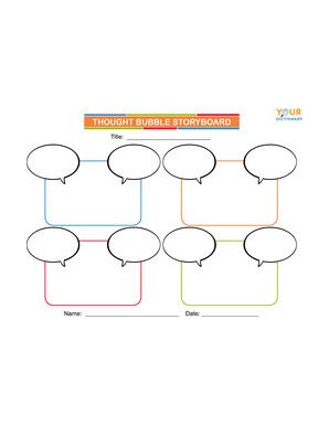 blank storyboard template with speech bubbles