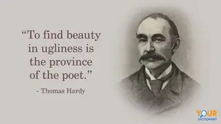 Portrait of Thomas Hardy with quote