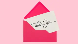 Pink Envelope And Thank You Note