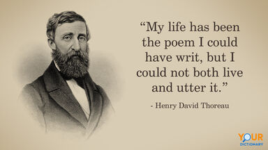 Portrait of Henry David Thoreau with quote
