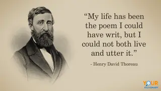Portrait of Henry David Thoreau with quote