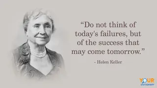 Portrait of Helen Keller with quote