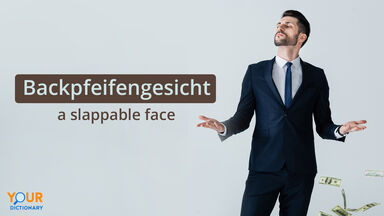 Arrogant businessman with Backpfeifengesicht Word