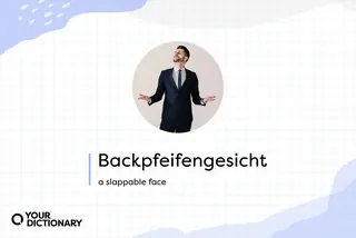 Arrogant businessman with Backpfeifengesicht Word and Meaning