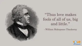 Illustration of William Makepeace Thackeray with quote