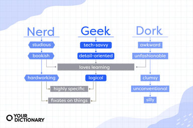 Difference Between Nerd Geek Dork flowchart