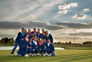 The 2018 European Ryder Cup team celebrates its win