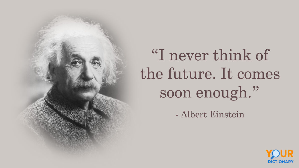 Portrait of Albert Einstein with quote